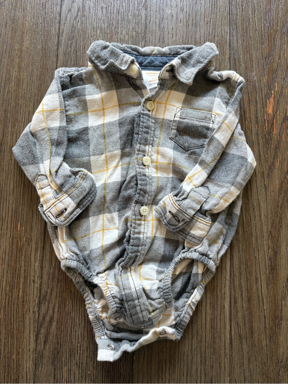 Gymboree Plaid Button Up Plaid Bodysuit with Fleece Lined Gap Jeans